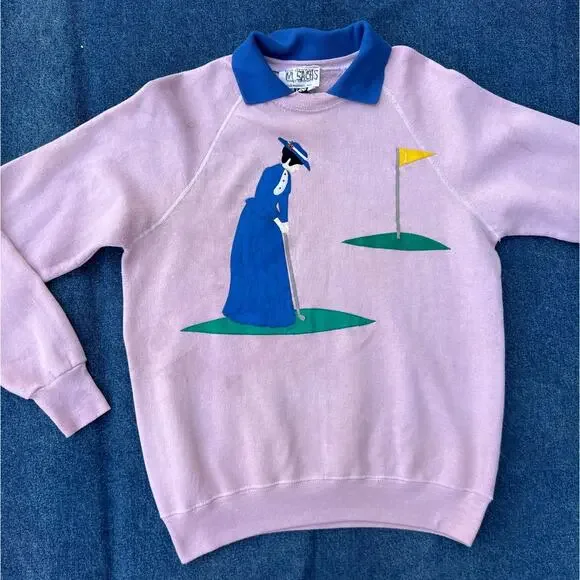 90s Lee Top Drawer by Nancy Schuyler custom lady golf graphic crewneck - Picture 9 of 14